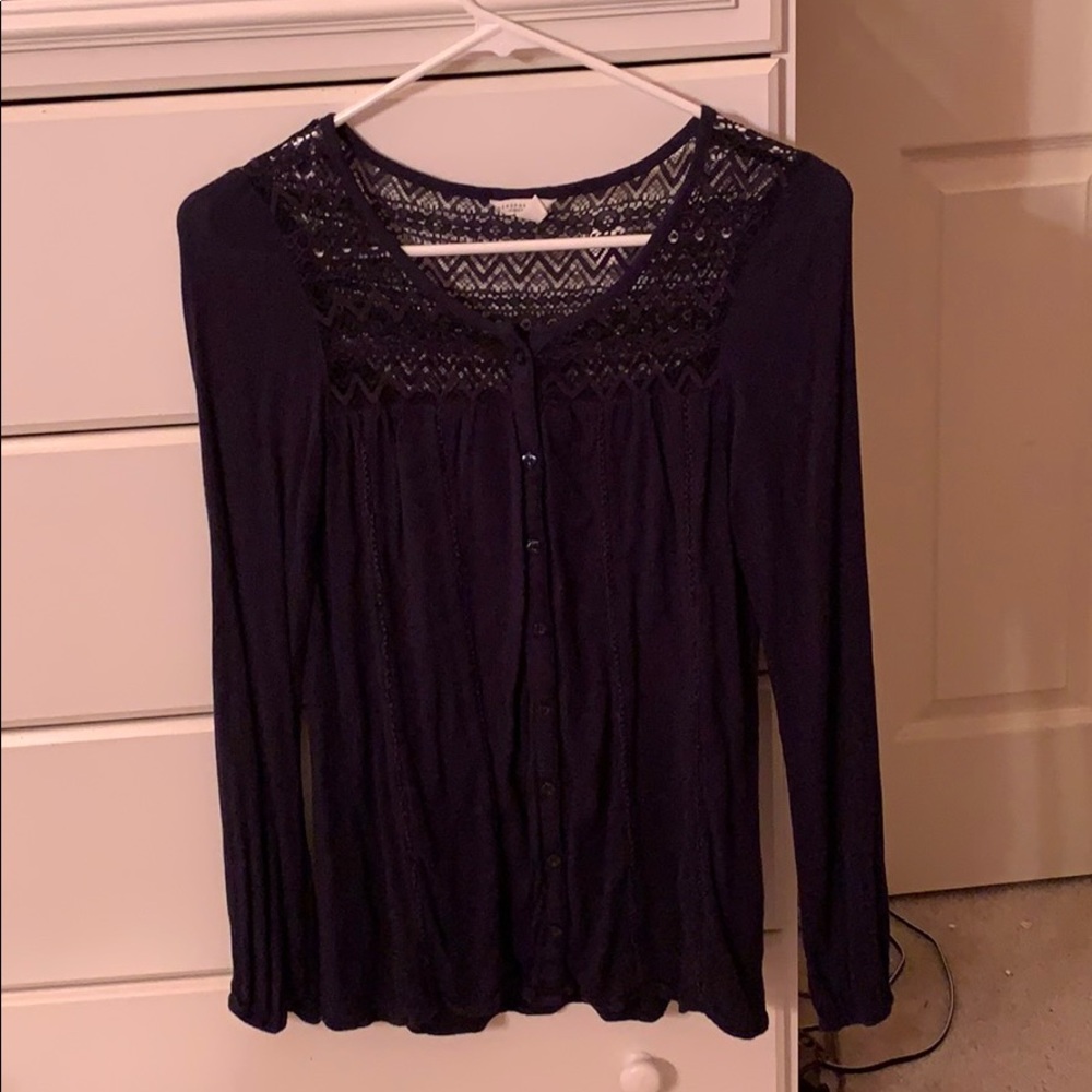 Navy blue long sleeve Aeropostale blouse